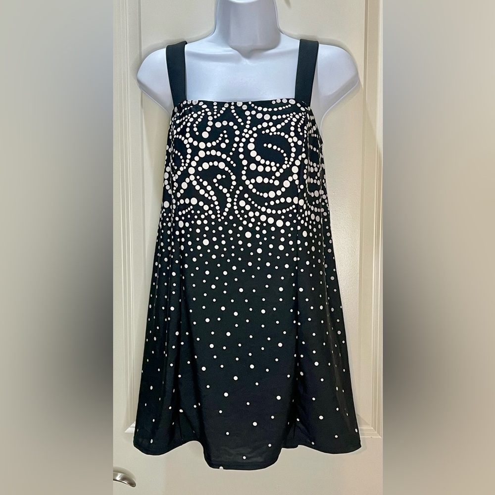 Swim 365 Black & White Polka Dot One Piece Swimsuit Size 14W